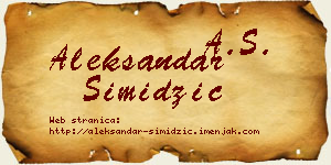 Aleksandar Simidžić vizit kartica